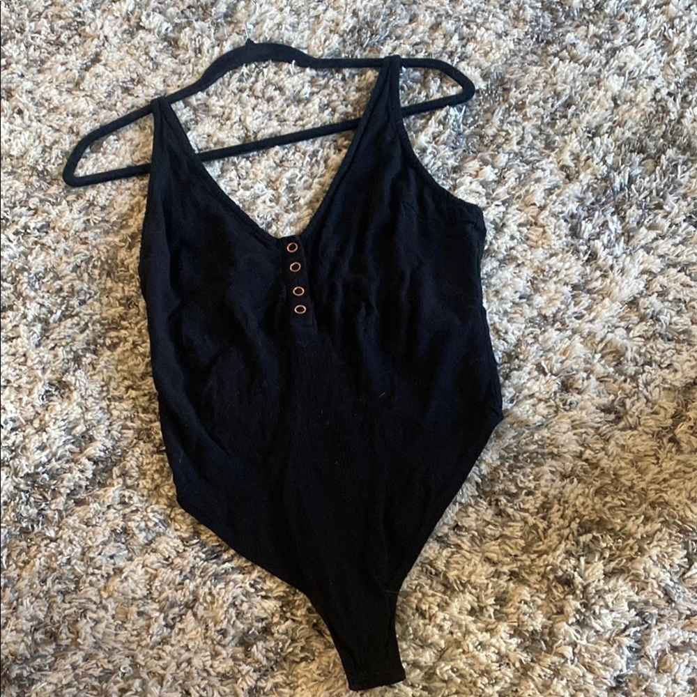 Free People Black Bodysuit Tank